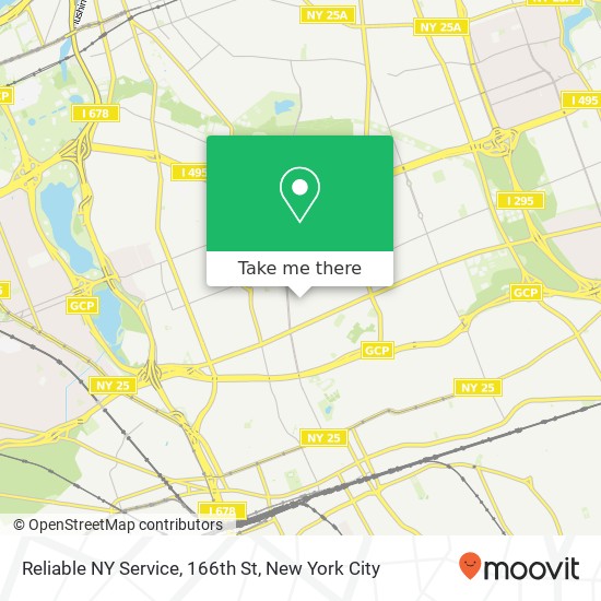 Reliable NY Service, 166th St map