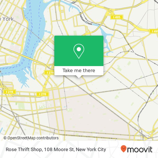 Mapa de Rose Thrift Shop, 108 Moore St