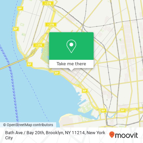 Mapa de Bath Ave / Bay 20th, Brooklyn, NY 11214