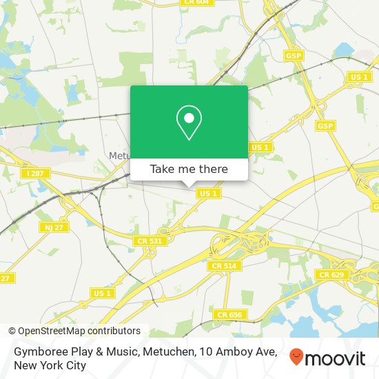 Gymboree Play & Music, Metuchen, 10 Amboy Ave map