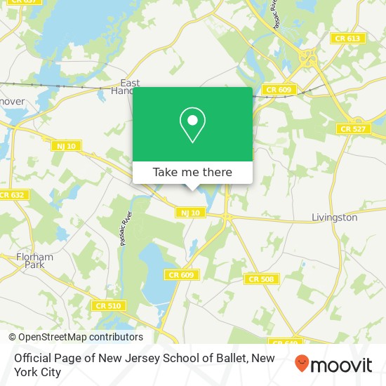 Official Page of New Jersey School of Ballet map