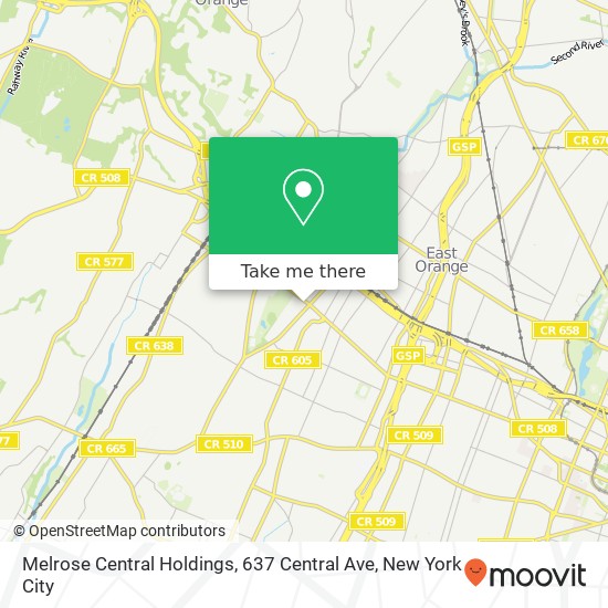 Mapa de Melrose Central Holdings, 637 Central Ave
