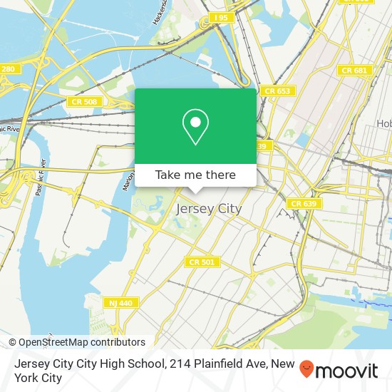 Mapa de Jersey City City High School, 214 Plainfield Ave