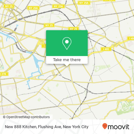 New 888 Kitchen, Flushing Ave map