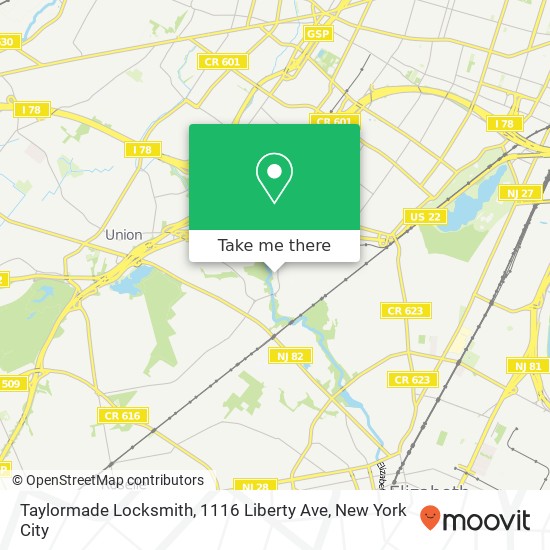Mapa de Taylormade Locksmith, 1116 Liberty Ave
