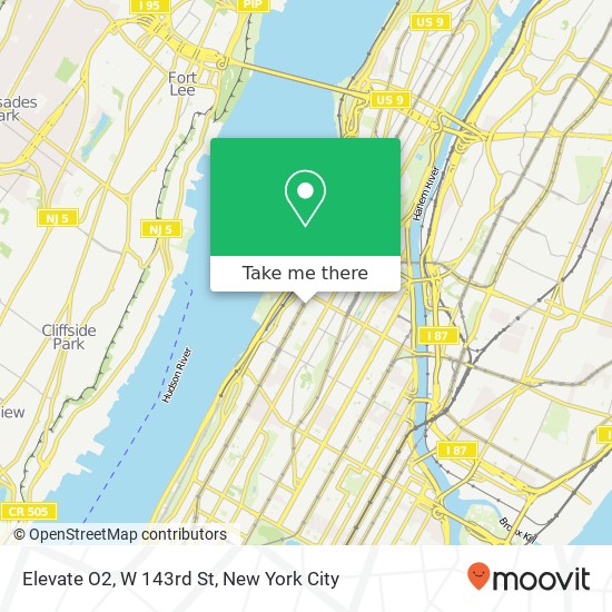 Elevate O2, W 143rd St map