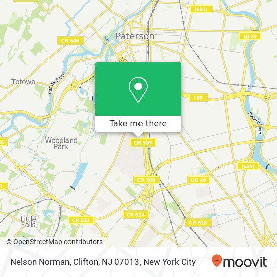 Mapa de Nelson Norman, Clifton, NJ 07013