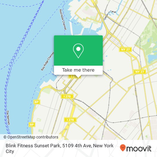 Mapa de Blink Fitness Sunset Park, 5109 4th Ave