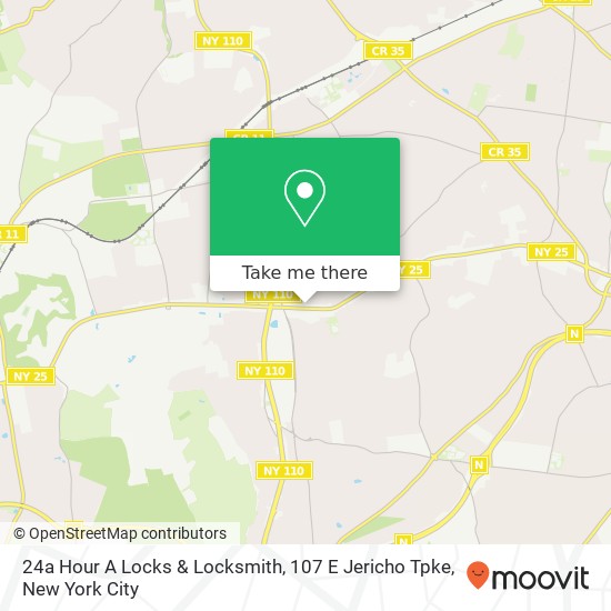 Mapa de 24a Hour A Locks & Locksmith, 107 E Jericho Tpke