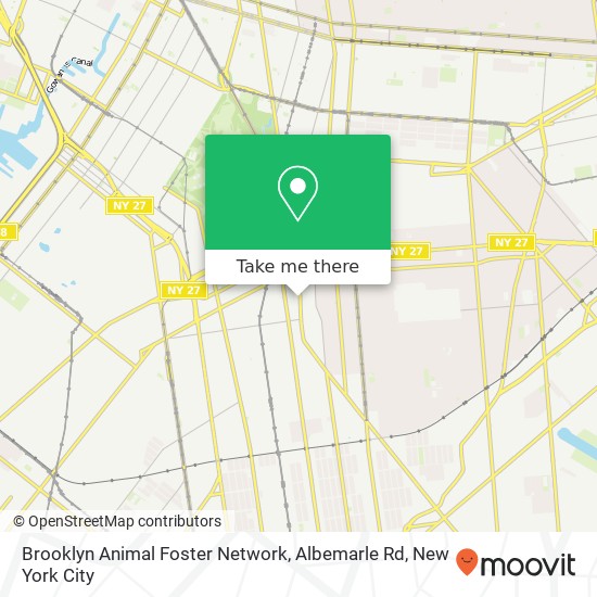 Brooklyn Animal Foster Network, Albemarle Rd map