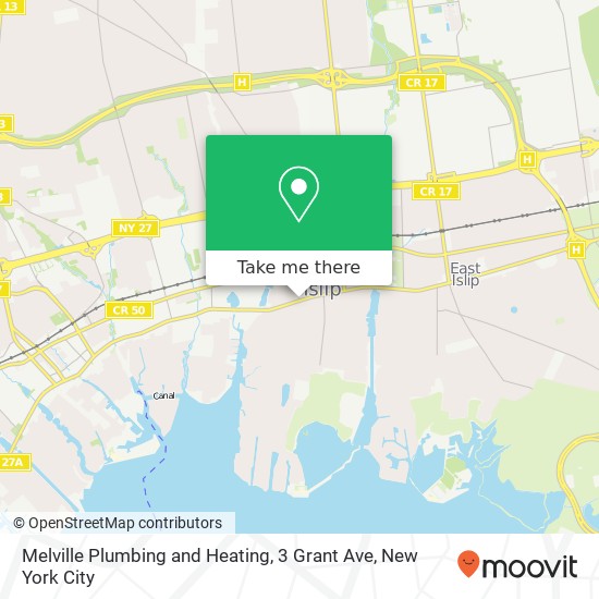 Mapa de Melville Plumbing and Heating, 3 Grant Ave