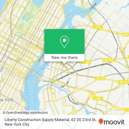 Mapa de Liberty Construction Supply Material, 42-20 23rd St