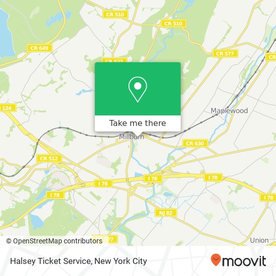 Mapa de Halsey Ticket Service