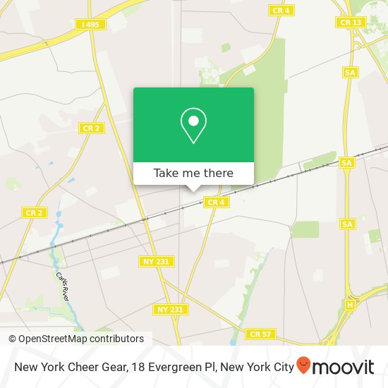 New York Cheer Gear, 18 Evergreen Pl map