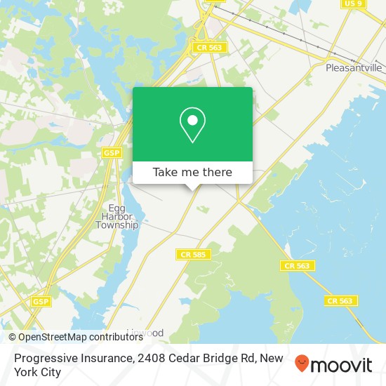 Progressive Insurance, 2408 Cedar Bridge Rd map