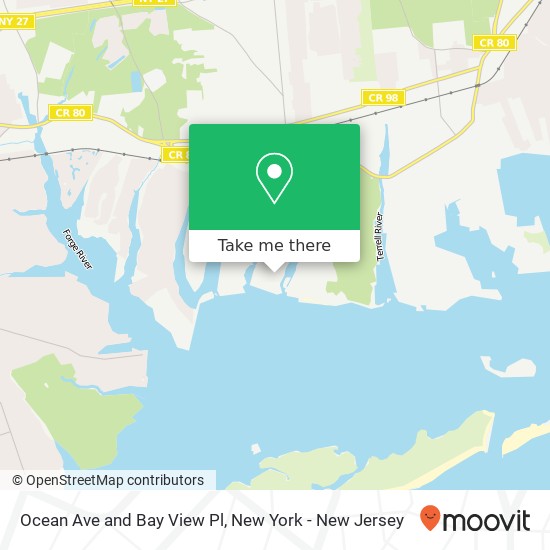 Mapa de Ocean Ave and Bay View Pl, Center Moriches, NY 11934