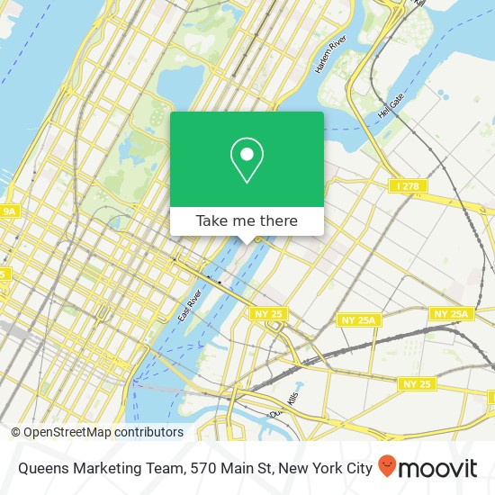 Mapa de Queens Marketing Team, 570 Main St