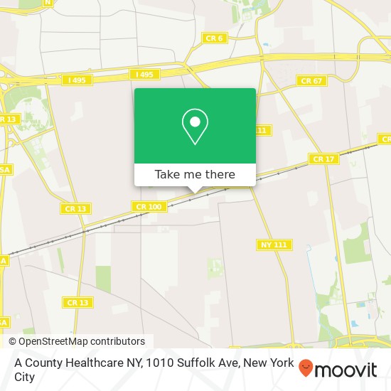 Mapa de A County Healthcare NY, 1010 Suffolk Ave