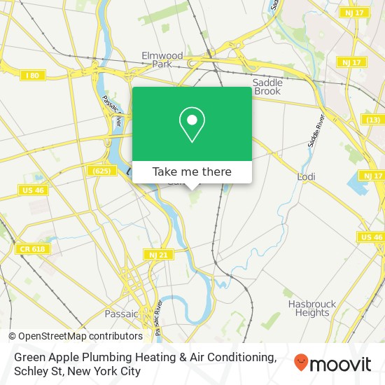 Mapa de Green Apple Plumbing Heating & Air Conditioning, Schley St