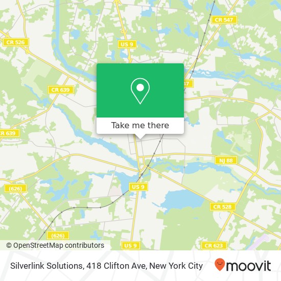 Mapa de Silverlink Solutions, 418 Clifton Ave