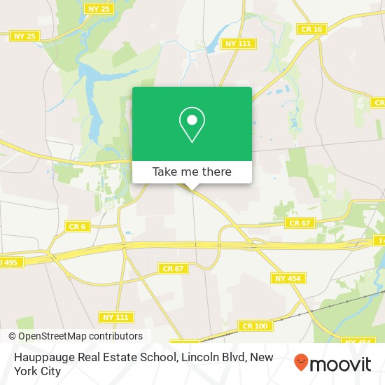 Hauppauge Real Estate School, Lincoln Blvd map