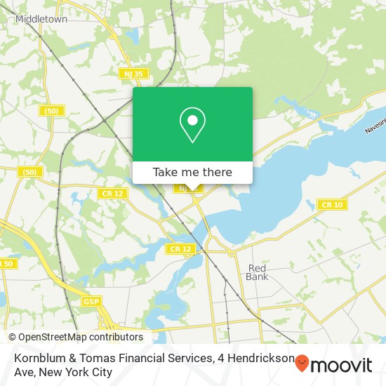 Mapa de Kornblum & Tomas Financial Services, 4 Hendrickson Ave