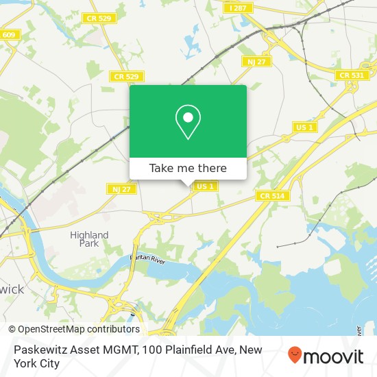 Paskewitz Asset MGMT, 100 Plainfield Ave map