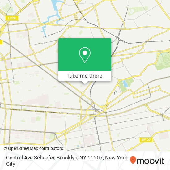Mapa de Central Ave Schaefer, Brooklyn, NY 11207