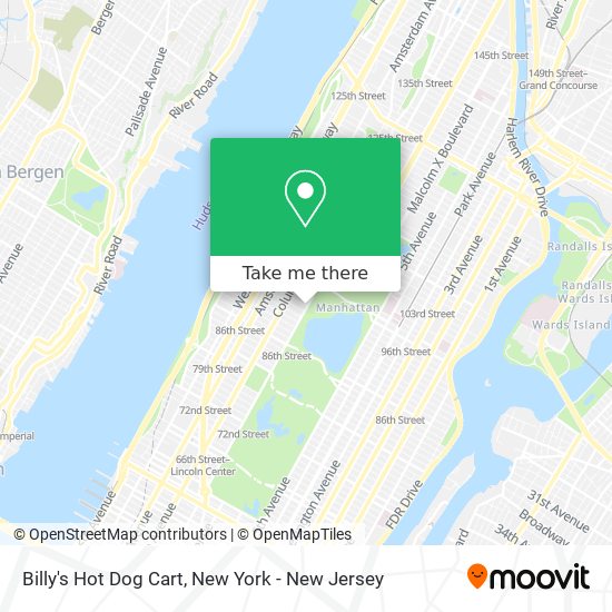 Billy's Hot Dog Cart map