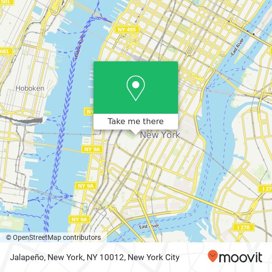 Mapa de Jalapeño, New York, NY 10012