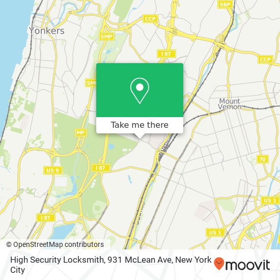 Mapa de High Security Locksmith, 931 McLean Ave