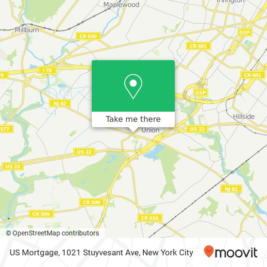 Mapa de US Mortgage, 1021 Stuyvesant Ave