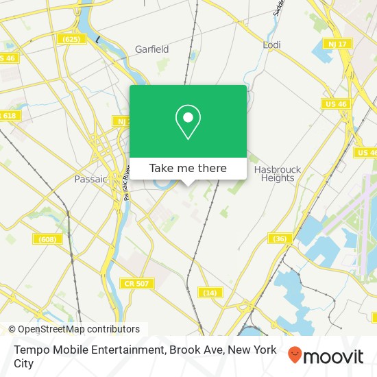 Tempo Mobile Entertainment, Brook Ave map