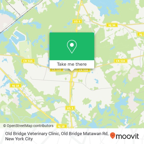 Old Bridge Veterinary Clinic, Old Bridge Matawan Rd map