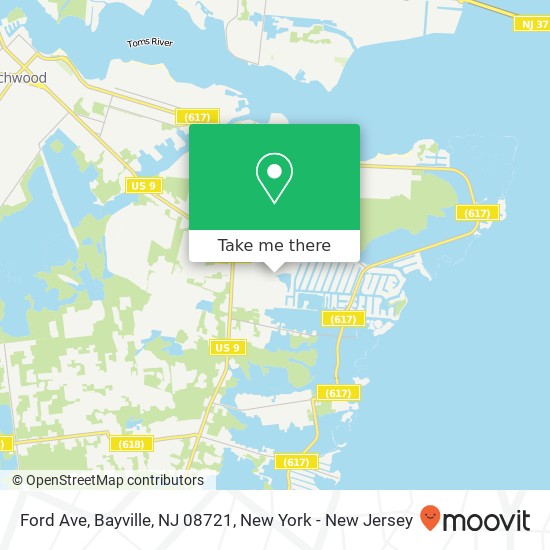 Mapa de Ford Ave, Bayville, NJ 08721