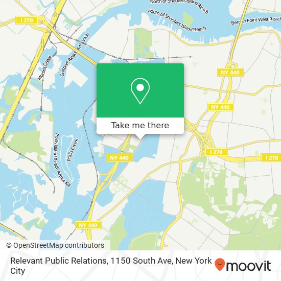 Mapa de Relevant Public Relations, 1150 South Ave