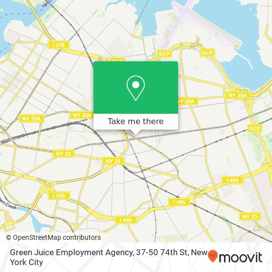 Mapa de Green Juice Employment Agency, 37-50 74th St