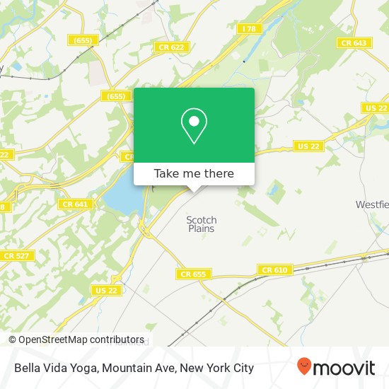 Mapa de Bella Vida Yoga, Mountain Ave