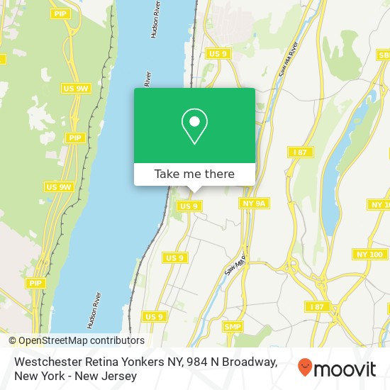 Westchester Retina Yonkers NY, 984 N Broadway map