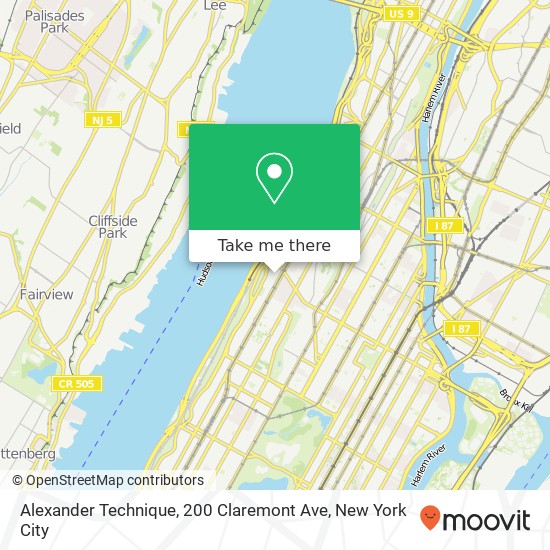 Mapa de Alexander Technique, 200 Claremont Ave