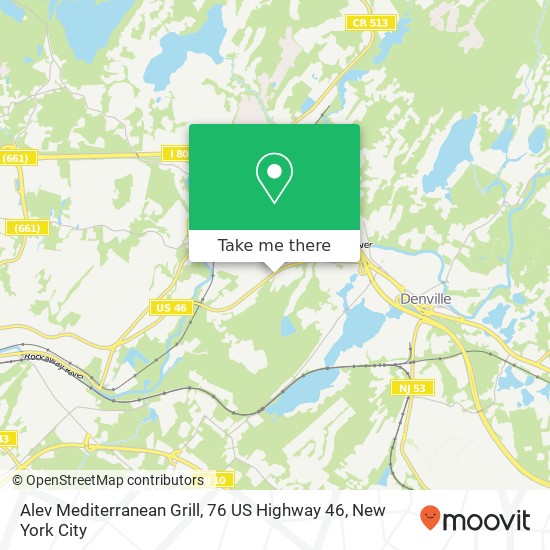 Mapa de Alev Mediterranean Grill, 76 US Highway 46