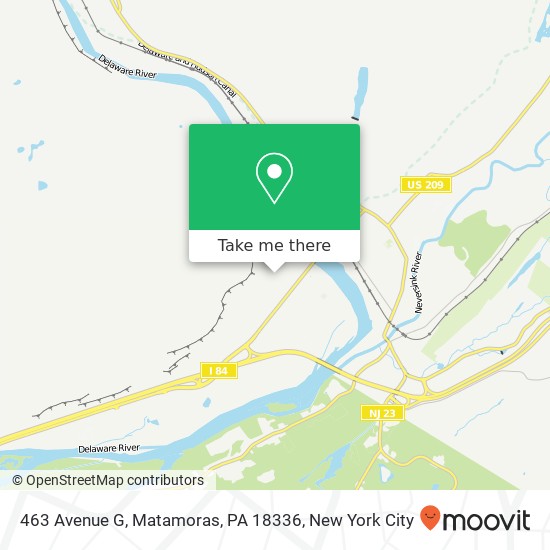 Mapa de 463 Avenue G, Matamoras, PA 18336