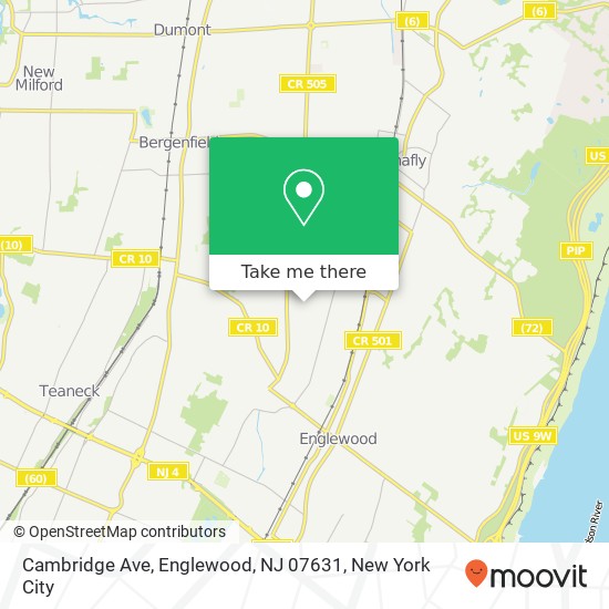 Mapa de Cambridge Ave, Englewood, NJ 07631