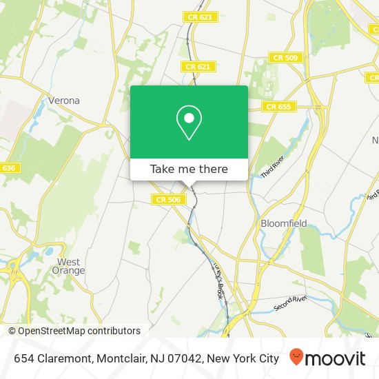 654 Claremont, Montclair, NJ 07042 map