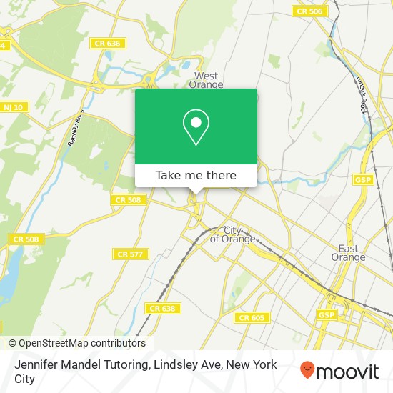 Mapa de Jennifer Mandel Tutoring, Lindsley Ave