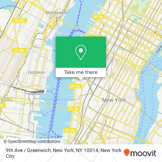 9th Ave / Greenwich, New York, NY 10014 map