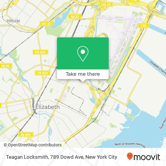 Mapa de Teagan Locksmith, 789 Dowd Ave