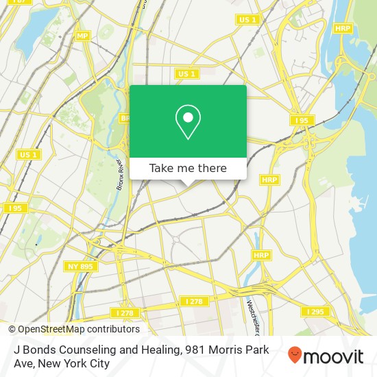 Mapa de J Bonds Counseling and Healing, 981 Morris Park Ave