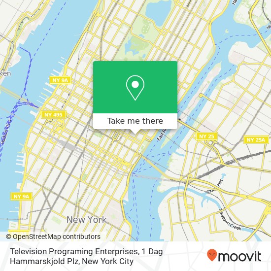 Mapa de Television Programing Enterprises, 1 Dag Hammarskjold Plz