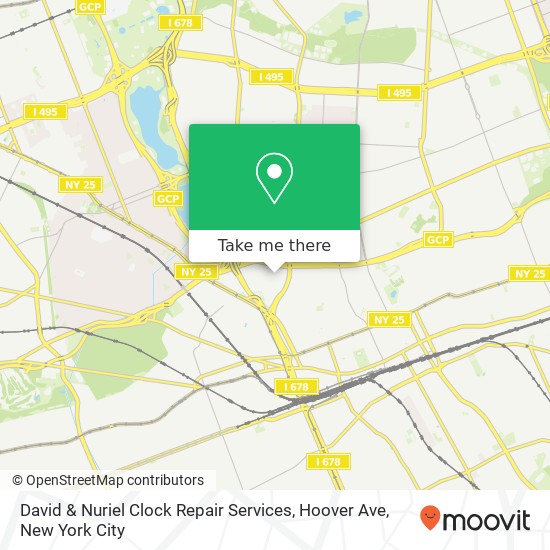 Mapa de David & Nuriel Clock Repair Services, Hoover Ave